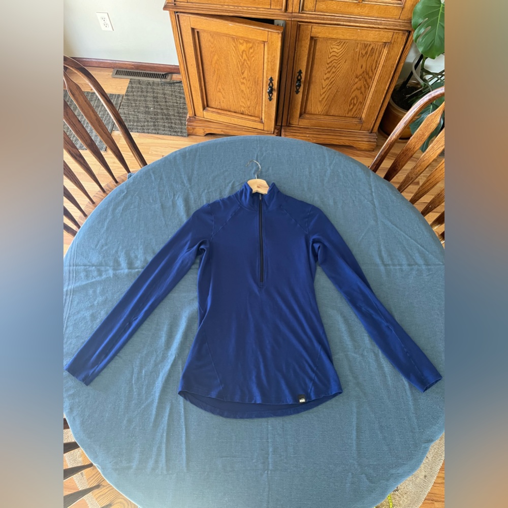 REI Merino wool quarter zip royal blue